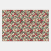 Einzigartige Abstrakte Holiday Poinsettia Wraps En Geschenkpapier Set (Vorderseite)