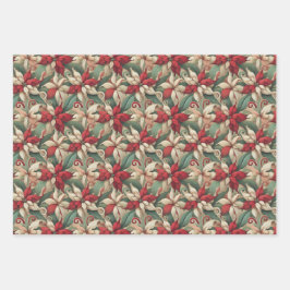 Einzigartige Abstrakte Holiday Poinsettia Wraps En Geschenkpapier Set