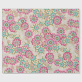 Einzigartige Abstrakte japanische Blume Art Patter Geschenkpapier (Flach)