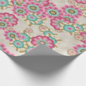 Einzigartige Abstrakte japanische Blume Art Patter Geschenkpapier (Ecke)