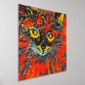 Einzigartige Abstrakte Katzenmalerei Real Gold Foi Foliendrucke (Ablage )