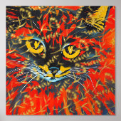 Einzigartige Abstrakte Katzenmalerei Real Gold Foi Foliendrucke (Vorderseite)