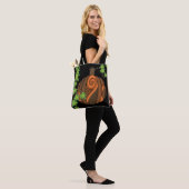 Einzigartige Abstrakte Pumpkin Halloween Tote Tag Tasche (Am Model)