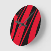 Einzigartige Abstrakte Schwarze Rote Zeitgenössisc Runde Wanduhr (Winkel)