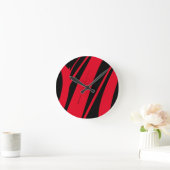 Einzigartige Abstrakte Schwarze Rote Zeitgenössisc Runde Wanduhr (Zuhause)