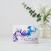 Einzigartige Abstrakte Wasserfarbe Moderne Lila Visitenkarte (Stehend Vorderseite)