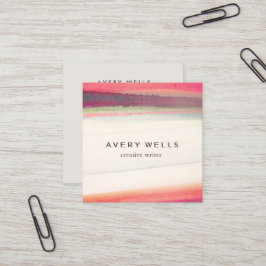 Einzigartige Abstrakte Wasserfarbe Quadratische Visitenkarte