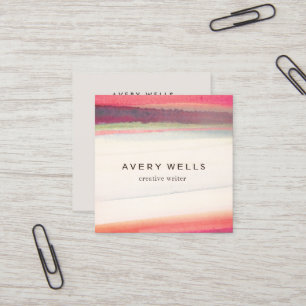 Einzigartige Abstrakte Wasserfarbe Quadratische Visitenkarte