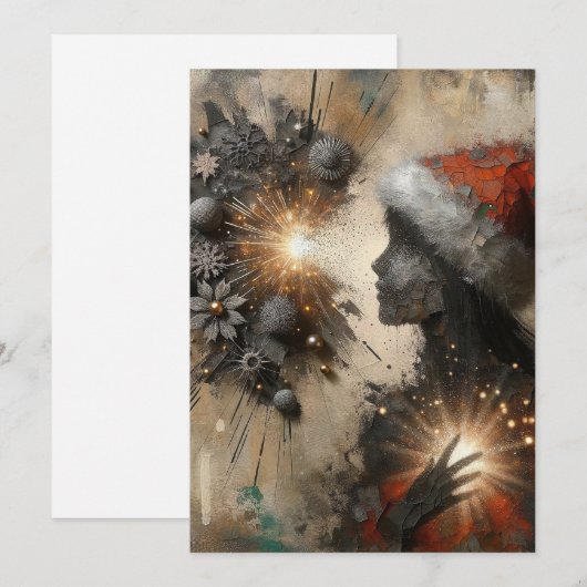 Einzigartige Abstrakte Weihnachtskarten Feiertagskarte (Vorne/Hinten)