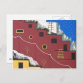Einzigartige Adobe Southwest Wüste Folk Art Postkarte (Vorne/Hinten)