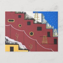 Einzigartige Adobe Southwest Wüste Folk Art Postkarte