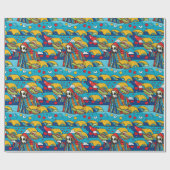 Einzigartige Alien, die Tacos Wrapping Paper isst Geschenkpapier (Flach)