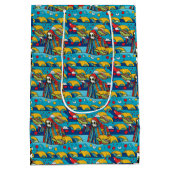 Einzigartige Alien, die Tacos Wrapping Paper isst Mittlere Geschenktüte (Rückseite)