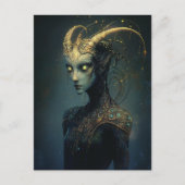 Einzigartige Alien mit leuchtenden Augen Postkarte (Vorderseite)