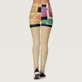 Einzigartige alte Cenima Tickets Fake Shorts Zippe Leggings (Rückseite)