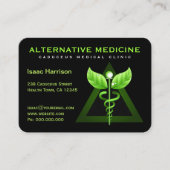 Einzigartige Alternative Medizin Green Caduceus Bl Visitenkarte (Vorderseite)