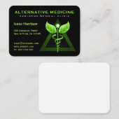 Einzigartige Alternative Medizin Green Caduceus Bl Visitenkarte (Vorne/Hinten)