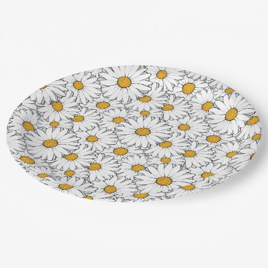 Einzigartige Angesagte Sommerdämmerung Blumenmuste Pappteller (Schrägansicht)