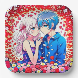 Einzigartige Anime-Hochzeit Pappteller