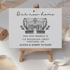 Einzigartige Ankündigung für die neue Adresse im H Postkarte