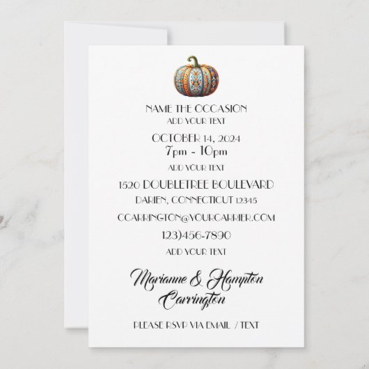 Einzigartige Ansammlung Einladung (Rückseite)