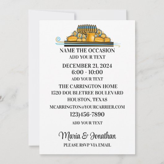 Einzigartige Ansammlung-Kellner-Serie - Einladung (Rückseite)