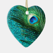 Einzigartige Aqua Peacock Keramik Ornament (Rechts)