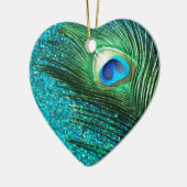 Einzigartige Aqua Peacock Keramik Ornament (Links)