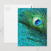 Einzigartige Aqua Peacock Postkarte (Vorne/Hinten)