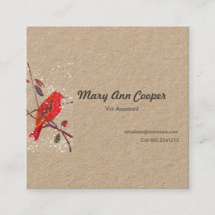 Einzigartige Aquarell-Vogel-Tier-Haustierpflege Quadratische Visitenkarte