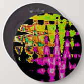 Einzigartige Aquarellkunst: Lila, schwarz und Limo Button (Vorne & Hinten)