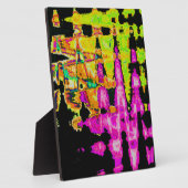 Einzigartige Aquarellkunst: Lila, schwarz und Limo Fotoplatte (Seite)