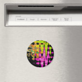 Einzigartige Aquarellkunst: Lila, schwarz und Limo Magnet (In Situ (Geschirrspüler))