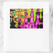 Einzigartige Aquarellkunst: Lila, schwarz und Limo Rechteckiger Aufkleber (Tasche)