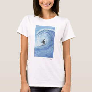 Einzigartige Aquarellmalerei für weibliche Surfer T-Shirt