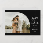 Einzigartige Arched Foto Card Save the Date - Schw Einladung (Vorne/Hinten)