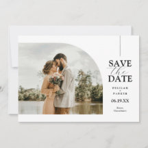 Einzigartige Arched-Fotokarte Save the Date