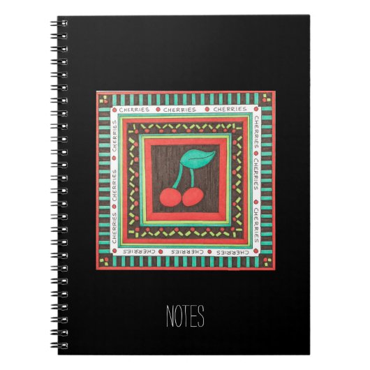 Einzigartige Art Notebook-Kirschen Notizblock (Vorderseite)