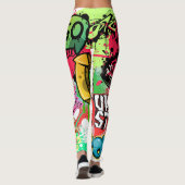 Einzigartige auffallende Graffiti-Sprayfarbe Moder Leggings (Rückseite)