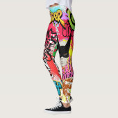 Einzigartige auffallende Graffiti-Sprayfarbe Moder Leggings (Links)