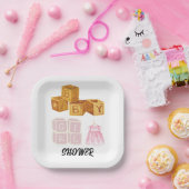 Einzigartige Baby Girl Dice Babydusche Pappteller (Party)