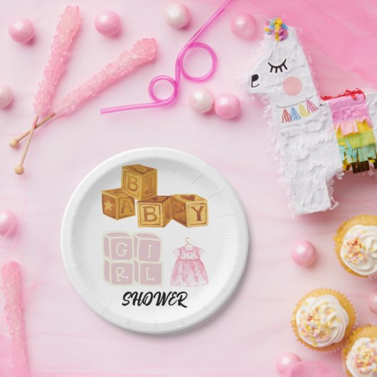 Einzigartige Baby Girl Dice Babydusche Pappteller (Party)