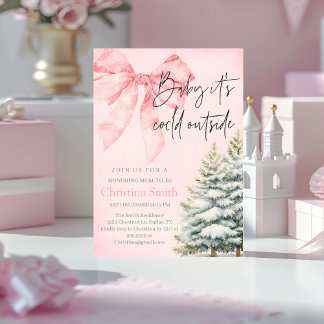 Einzigartige Baby-Party für Mädchen mit Bogen im W Einladung