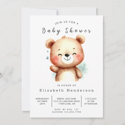 Einzigartige Babydusche Einladung (Vorderseite)