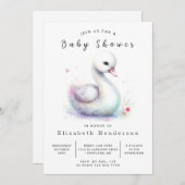Einzigartige Babydusche für Schwan Einladung (Vorne/Hinten)