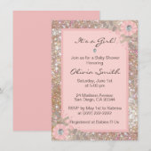 Einzigartige Babyparty-Einladungs-Mädchen - Rosa, Einladung (Vorne/Hinten)