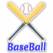 Einzigartige Bats & Balls (Sport) Baseball Aufkleber (Vorderseite)