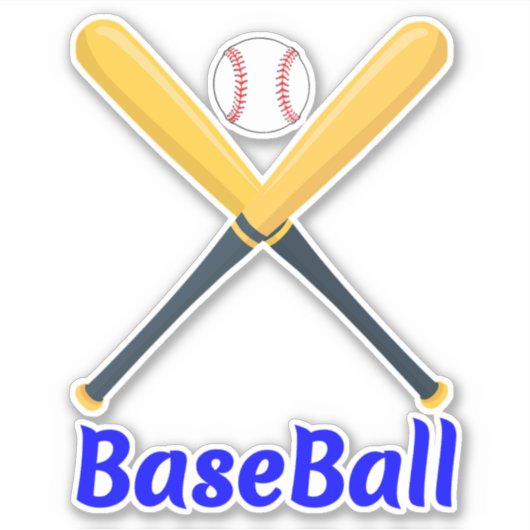 Einzigartige Bats & Balls (Sport) Baseball Aufkleber (Vorderseite)