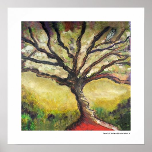 Einzigartige Baum Landschaft Malerei Poster Kunst (Vorne)