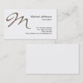 Einzigartige Beige Monogram Schwarz-weiße Visitenk Visitenkarte (Vorne/Hinten)